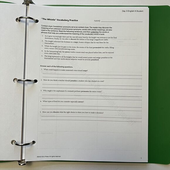 BJU Press Writing Grammar Literature Student Handouts English 8 Homeschool Curri - Picture 8 of 13